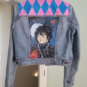 Handpainted Howl's Moving Castle Denim Jacket